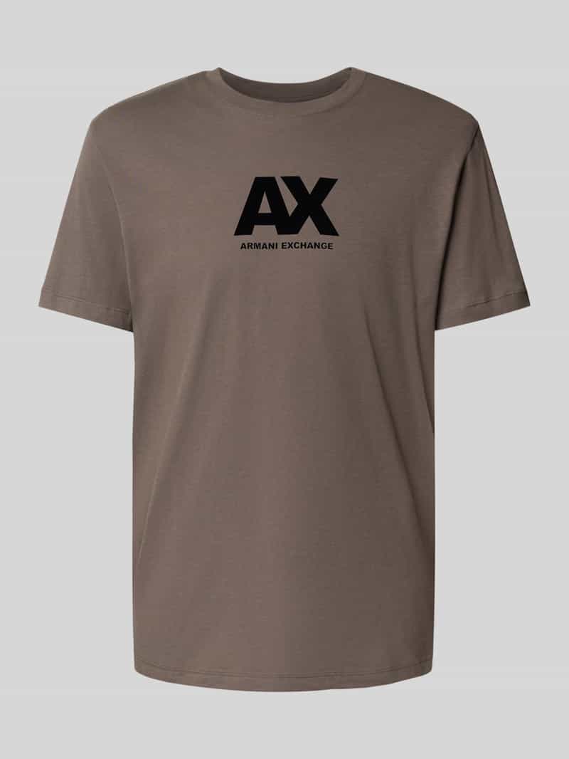 Armani Exchange Regular fit T-shirt van puur katoen met logoprint