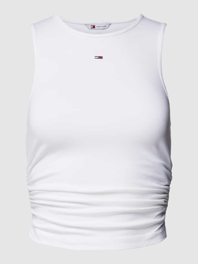 Tommy Jeans Slim fit tanktop met plooien opzij model 'GATHERING'