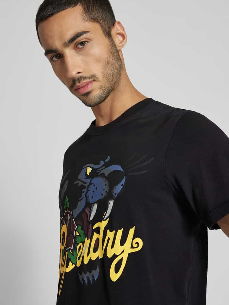 Superdry T-shirt met motief- en statementprint model 'TATTOO SCRIPT'