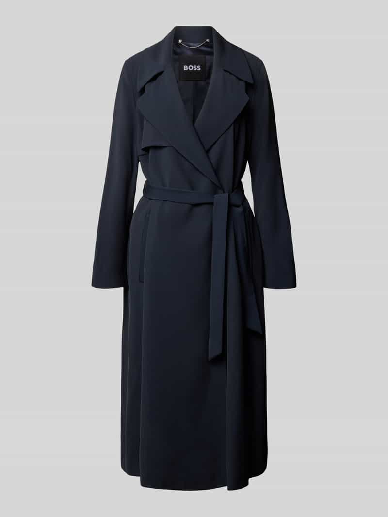 Boss Regular fit trenchcoat met strikceintuur