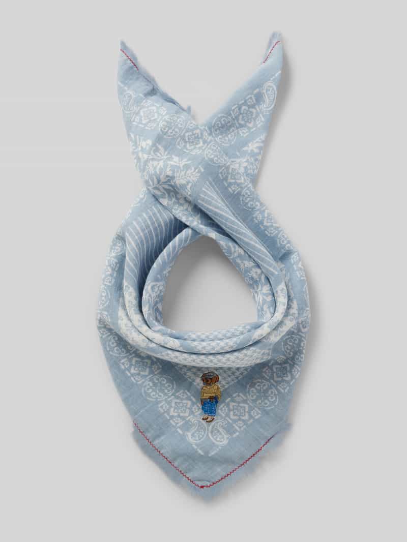 Polo Ralph Lauren Sjaal met motiefstitching en franjes