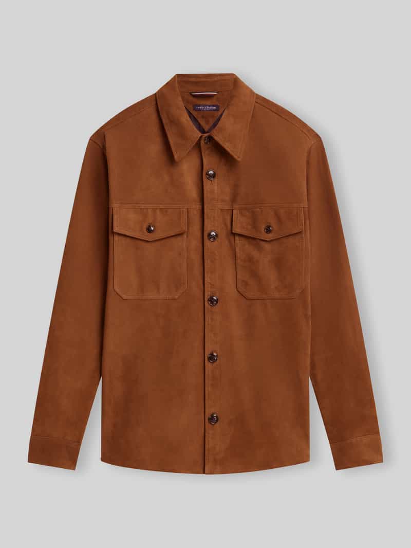 Tommy Hilfiger relaxed fit leren jack van echt chevreau-suède