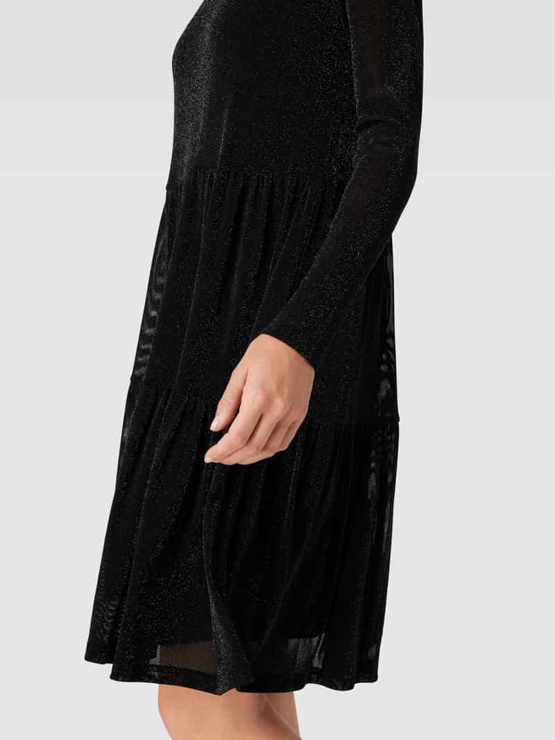 Christian Berg Woman Selection Mini-jurk in laagjeslook met ronde hals