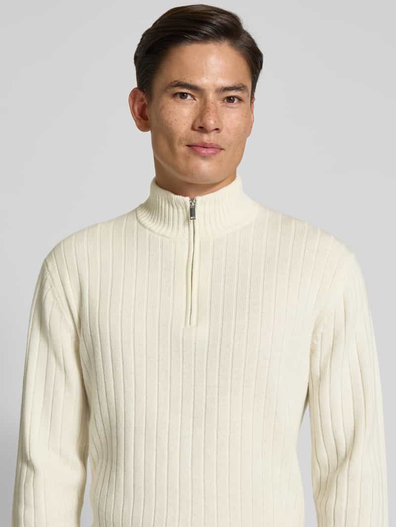 Profuomo Wollen pullover met schipperskraag