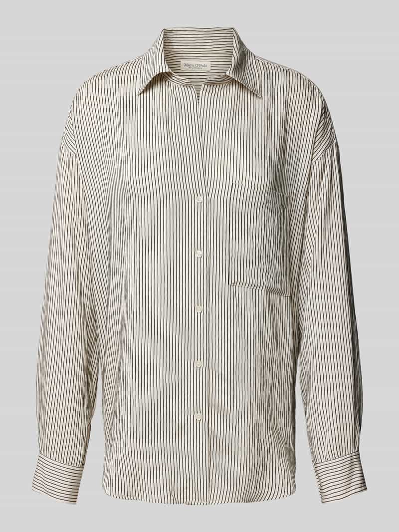 Marc O'Polo Relaxed fit blouse in een crinkle-viscosemix