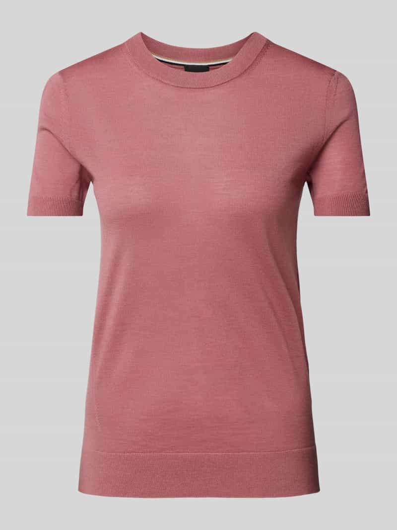 Boss Gebreid shirt van scheerwol met ronde hals