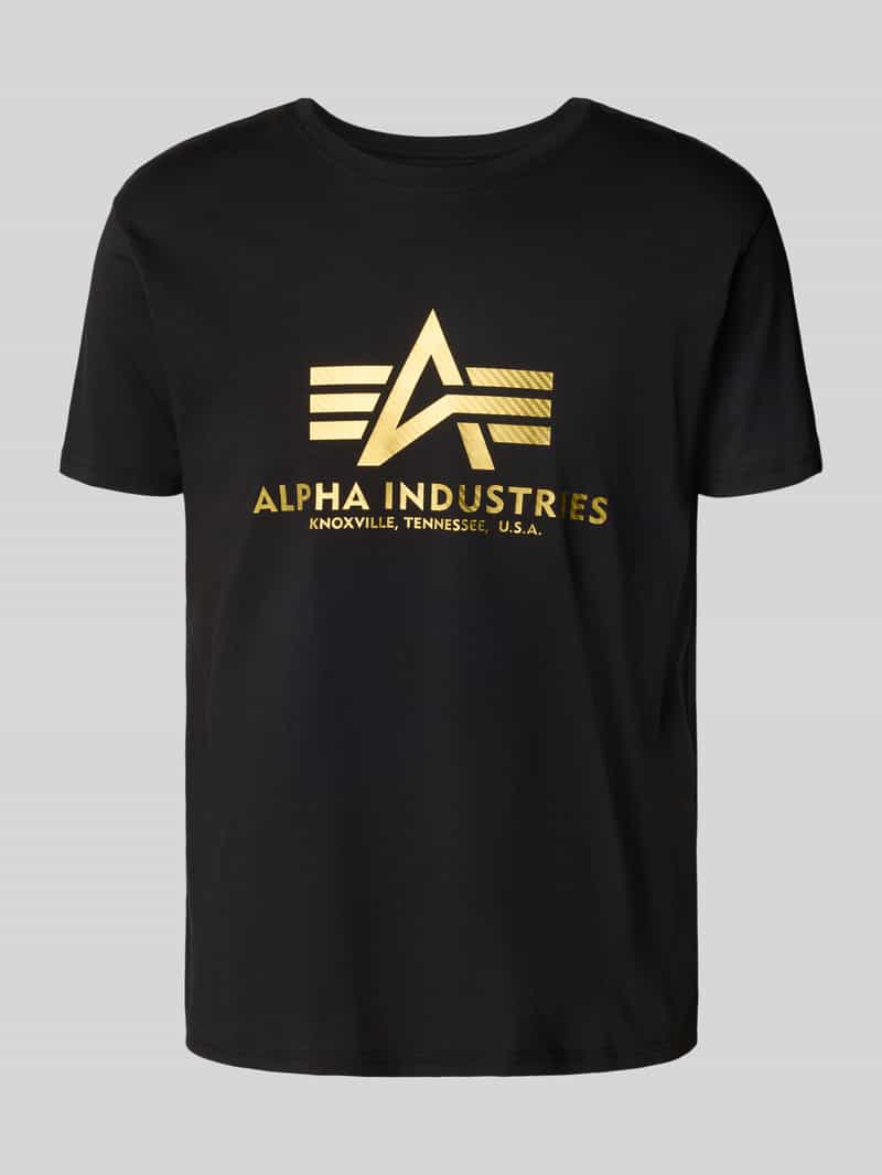 alpha industries T-shirt met labelprint en ronde hals