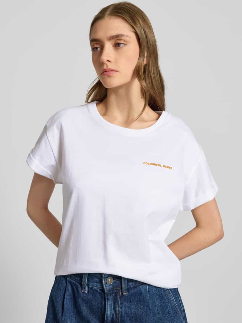 Colourful Rebel T-shirt met motiefprint aan de achterkant model 'Summer Shell'