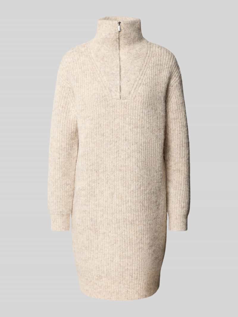 Opus Knielange gebreide jurk met opstaande kraag model 'Wonelli'