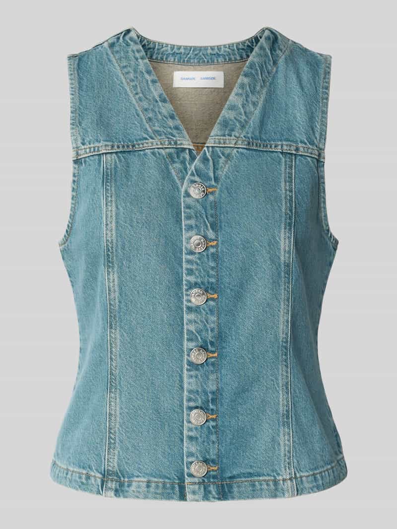 Samsøe Jeansgilet met knoopsluiting model 'SABETH'