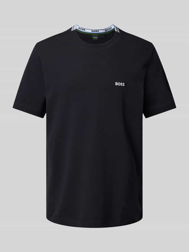 BOSS Green T-shirt met labelstitching model 'Taddy'