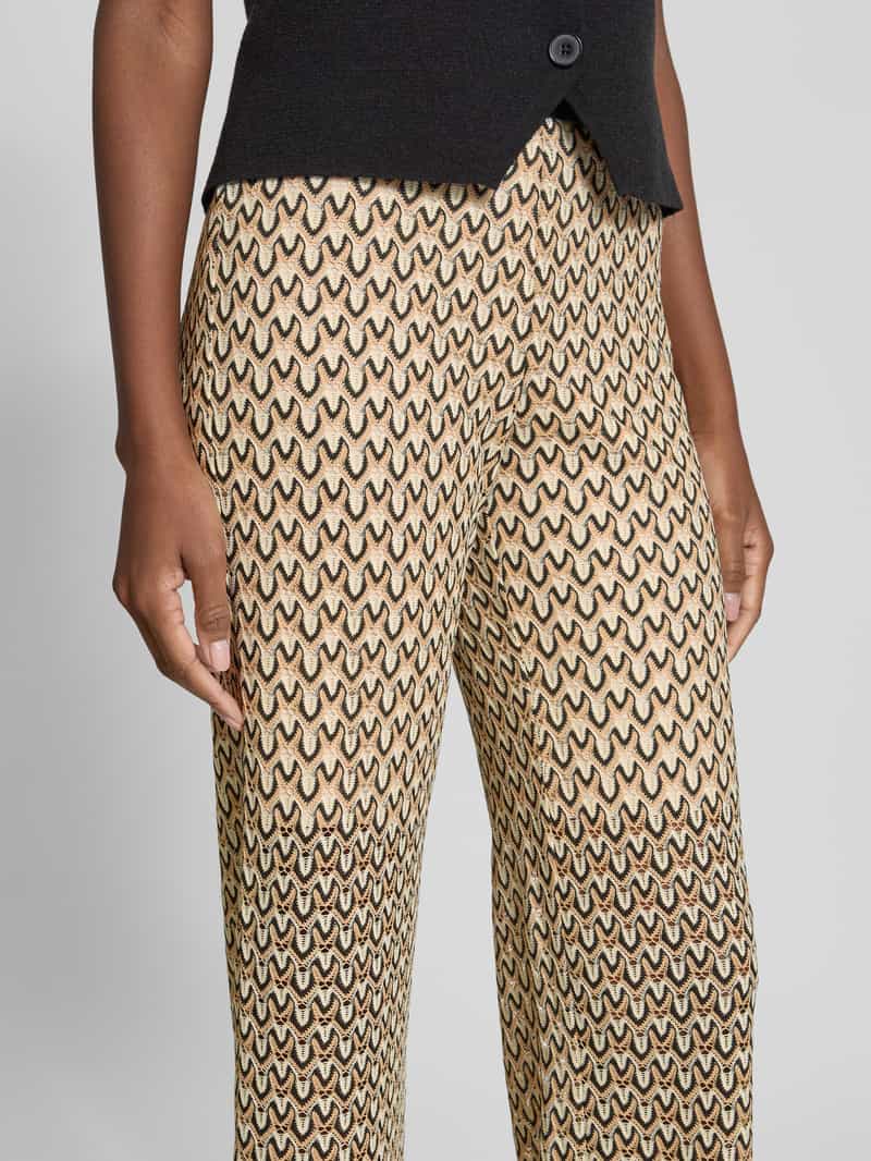RAFFAELLO ROSSI Straight leg stoffen broek met elastische band met label model 'ELAINE'