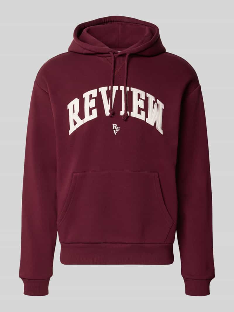 REVIEW relaxed fit hoodie van katoenmix met geborduurd logo
