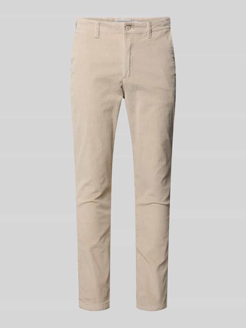 jack & jones Slim fit stoffen broek in ribcordlook model 'Marco'