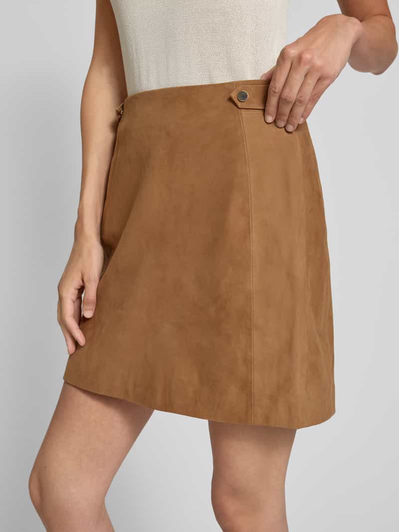 Christian Berg Woman Selection Minirok van echt chevreau-suède met sierapplicatie