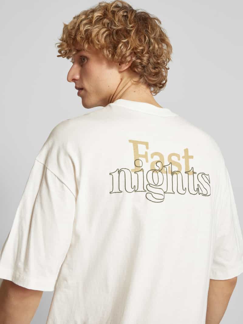 Blend Oversized T-shirt met labelstitching model 'JAIDEN'