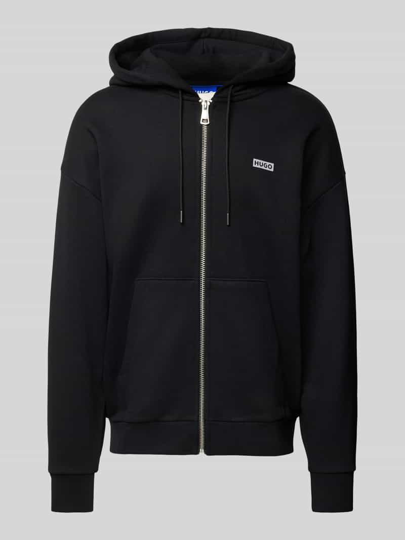 Hugo Blue Sweatjack met labelprint model 'Nardimez'