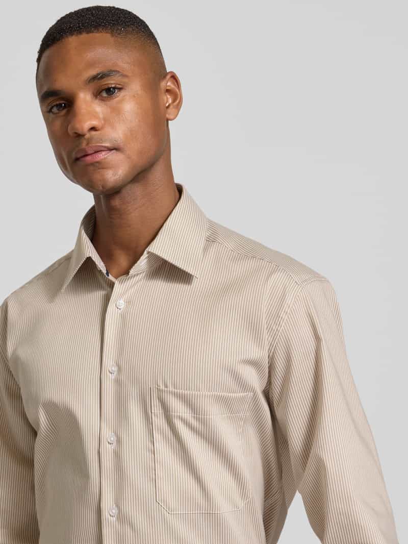 Eterna Comfort fit zakelijk overhemd van katoen met kentkraag