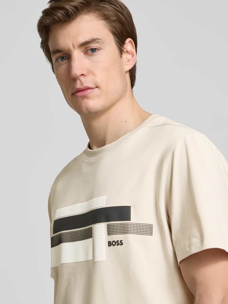 BOSS Green T-shirt met labelprint