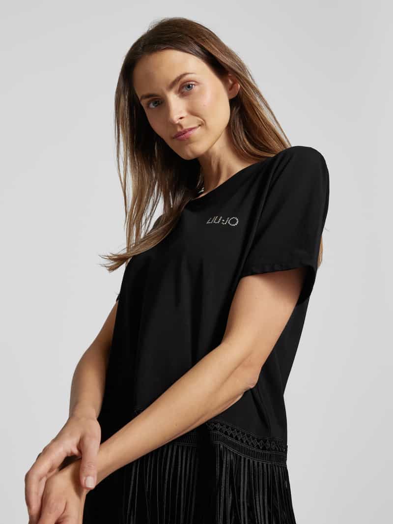 Liu Jo White T-shirt met franjes in effen design