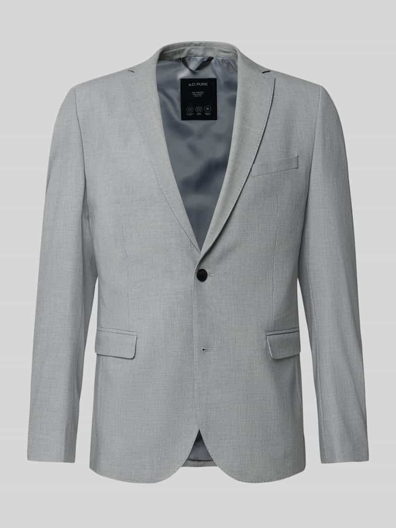 s.Oliver BLACK LABEL Slim Fit Sakko mit Viskose-Anteil in Hellgrau, Größe 48 207377148