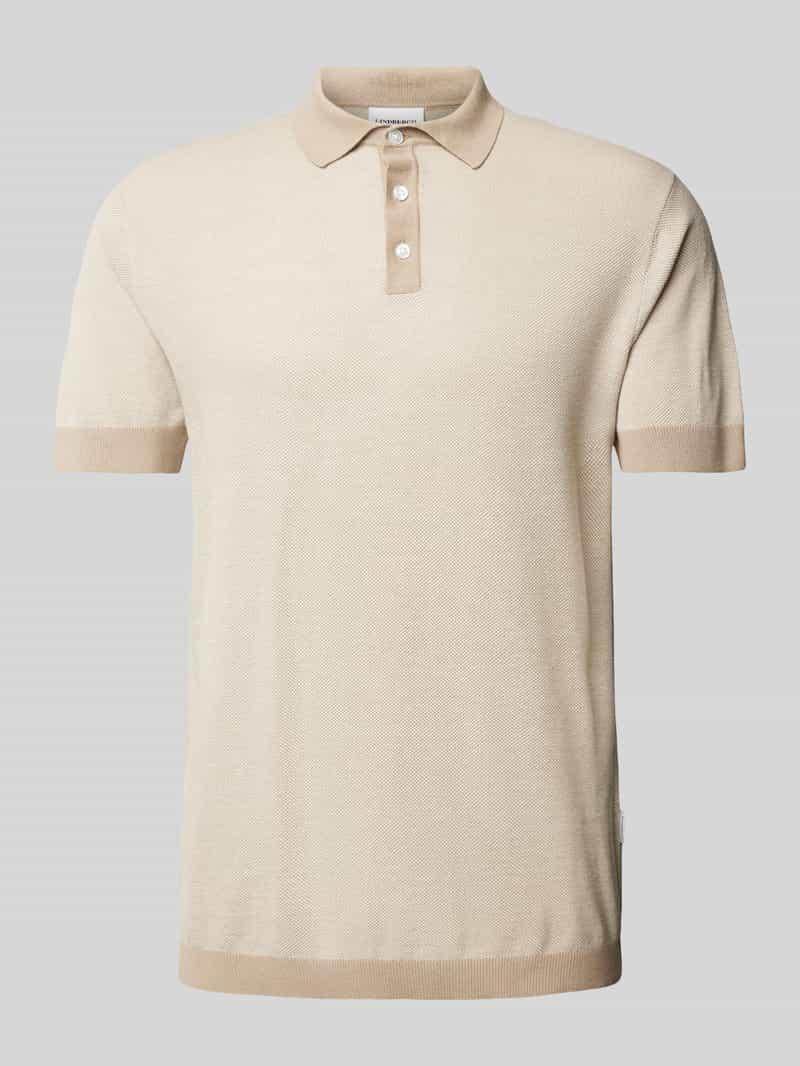 Lindbergh Slim fit poloshirt met knoopsluiting