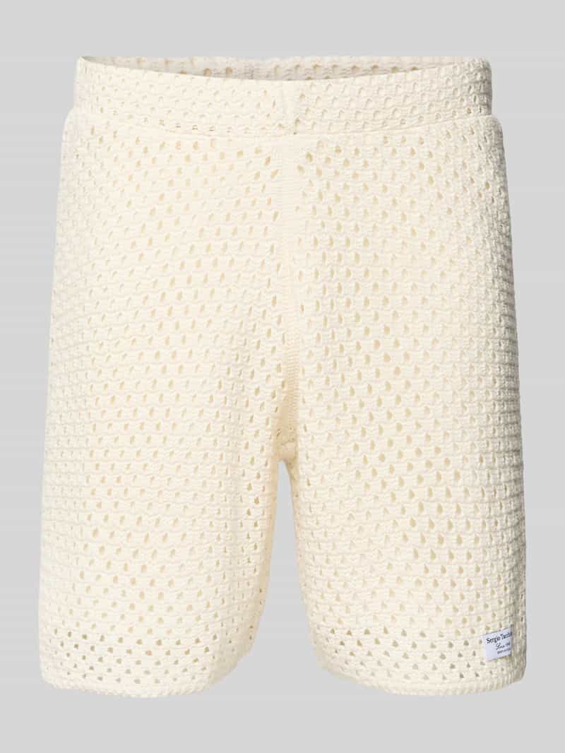 Sergio Tacchini Regular fit korte broek met ajourpatroon model 'ORTIGIA'