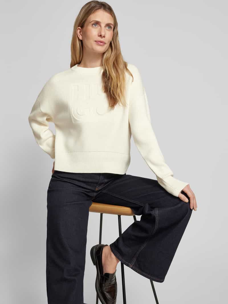 HUGO Gebreide pullover met extra brede schouders model 'Sisminye'