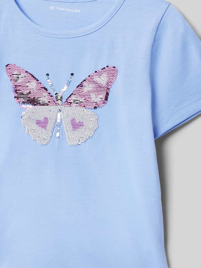 Tom Tailor Regular fit T-shirt met interactief pailettenmotief