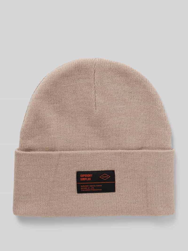 Superdry Beanie met labelpatch, model 'WORKWEAR'