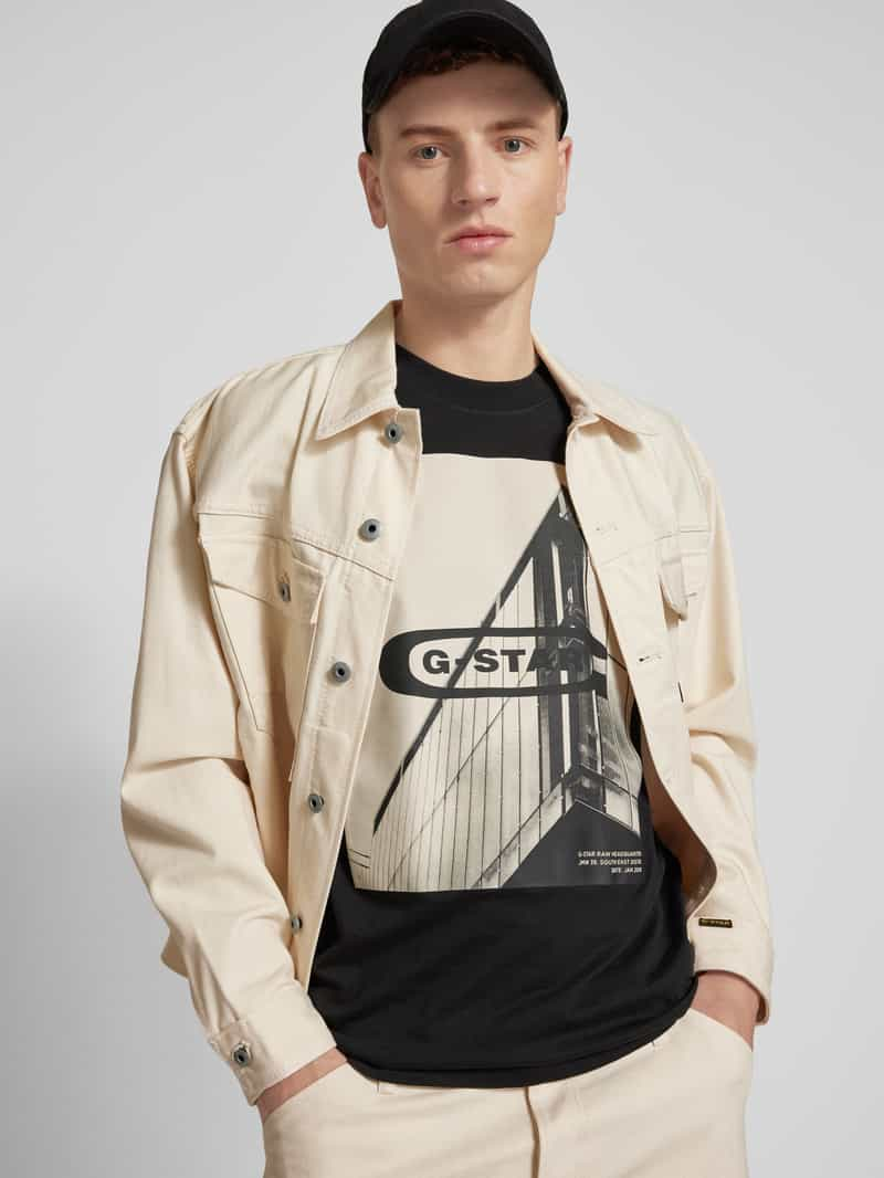 G-Star Raw T-shirt met motief- en labelprint model 'oldskool'