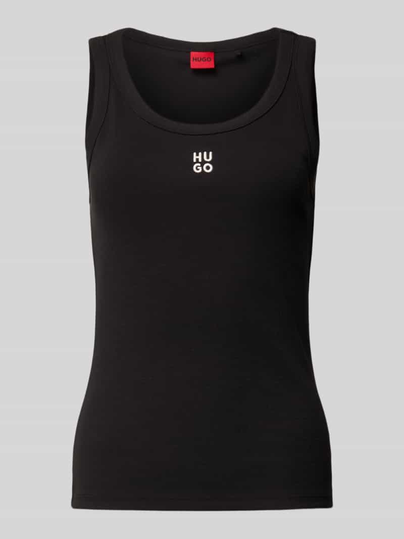 HUGO Tanktop met labelstitching model 'Datamia'