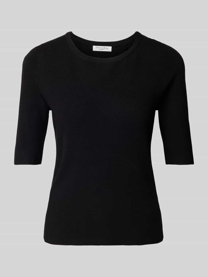 Christian Berg Woman Gebreide pullover met geribde ronde hals