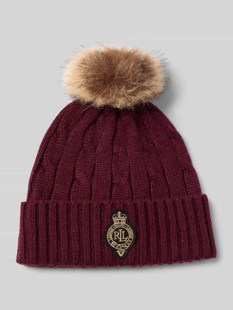 Lauren Ralph Lauren Gebreide muts met pompom