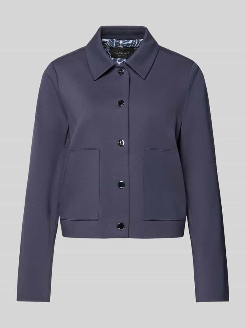 Regular fit korte blazer van viscosemix