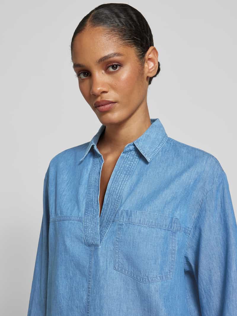 s.Oliver RED LABEL Relaxed fit jeansblouse van puur katoen met V-hals