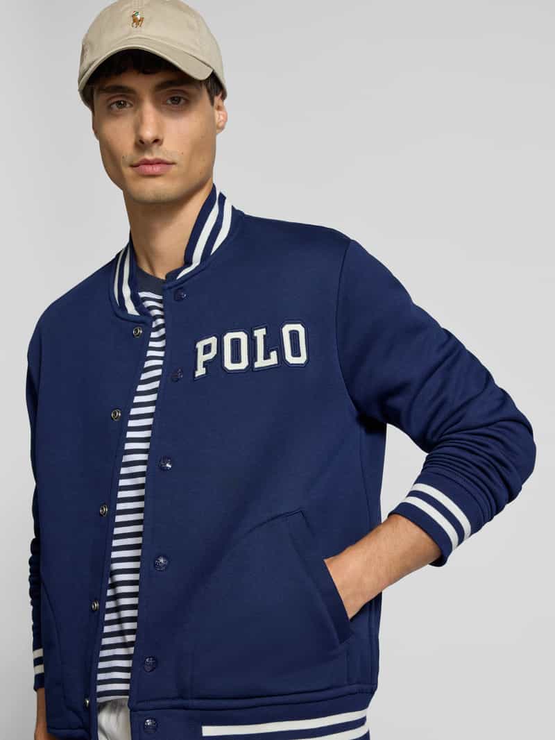 Polo Ralph Lauren Collegejack met labelstitching en steekzakken