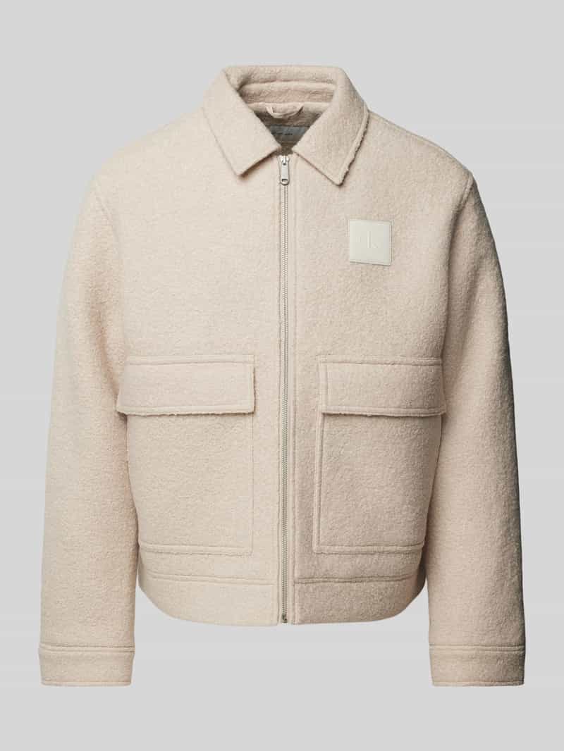 Calvin Klein Jeans Wollen jack met labelpatch