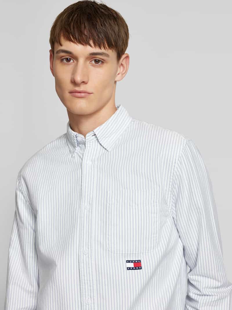 Tommy Jeans Regular fit vrijetijdsoverhemd met labelstitching model 'OXFORD'