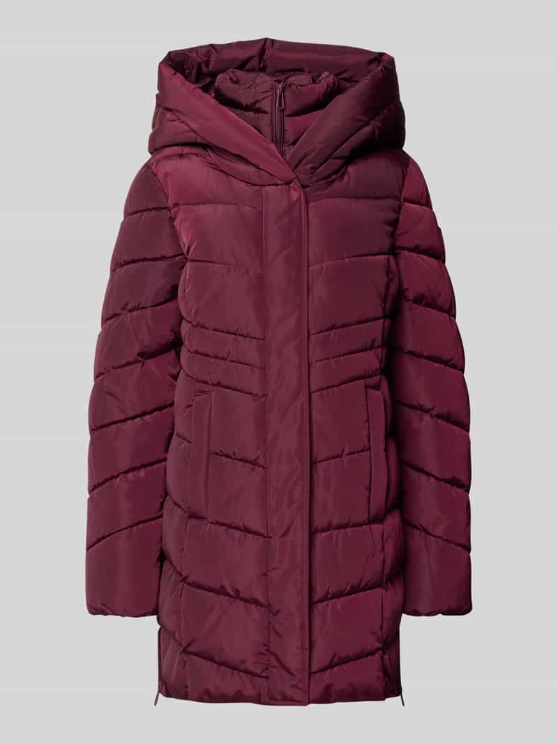 Tom Tailor Regular fit gewatteerde lange jas met capuchon