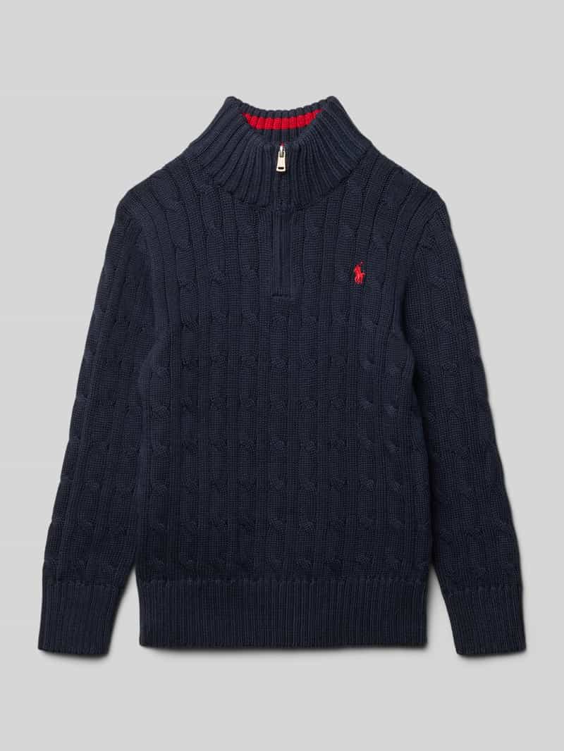 Polo Ralph Lauren Kids Gebreide pulllover met opstaande kraag en ritssluiting