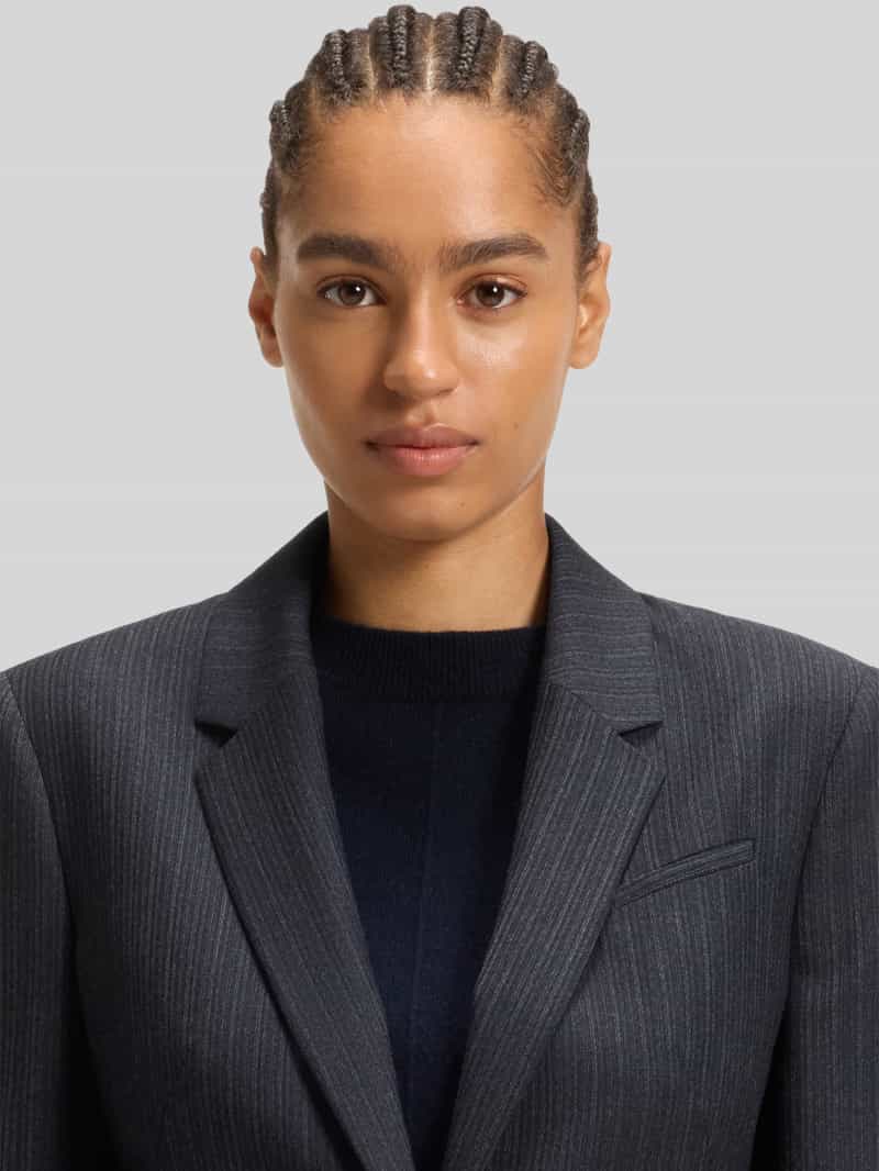Boss Slim fit korte blazer van zuivere scheerwol