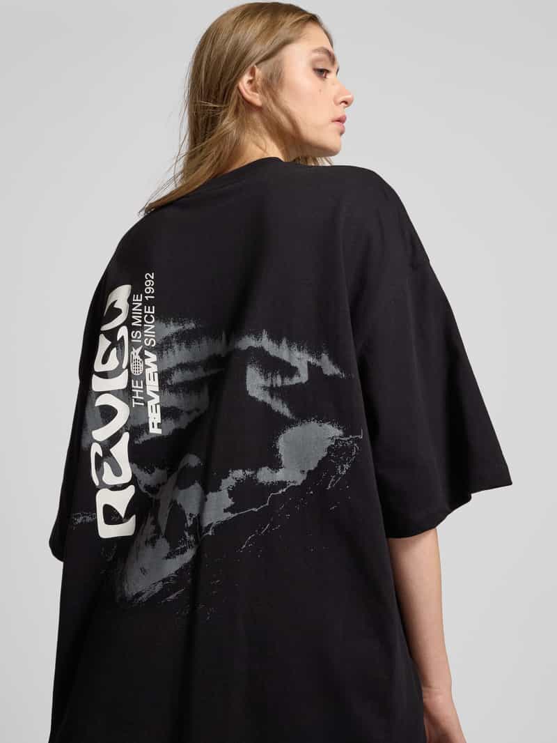 Review Oversized T-shirt met labelprint
