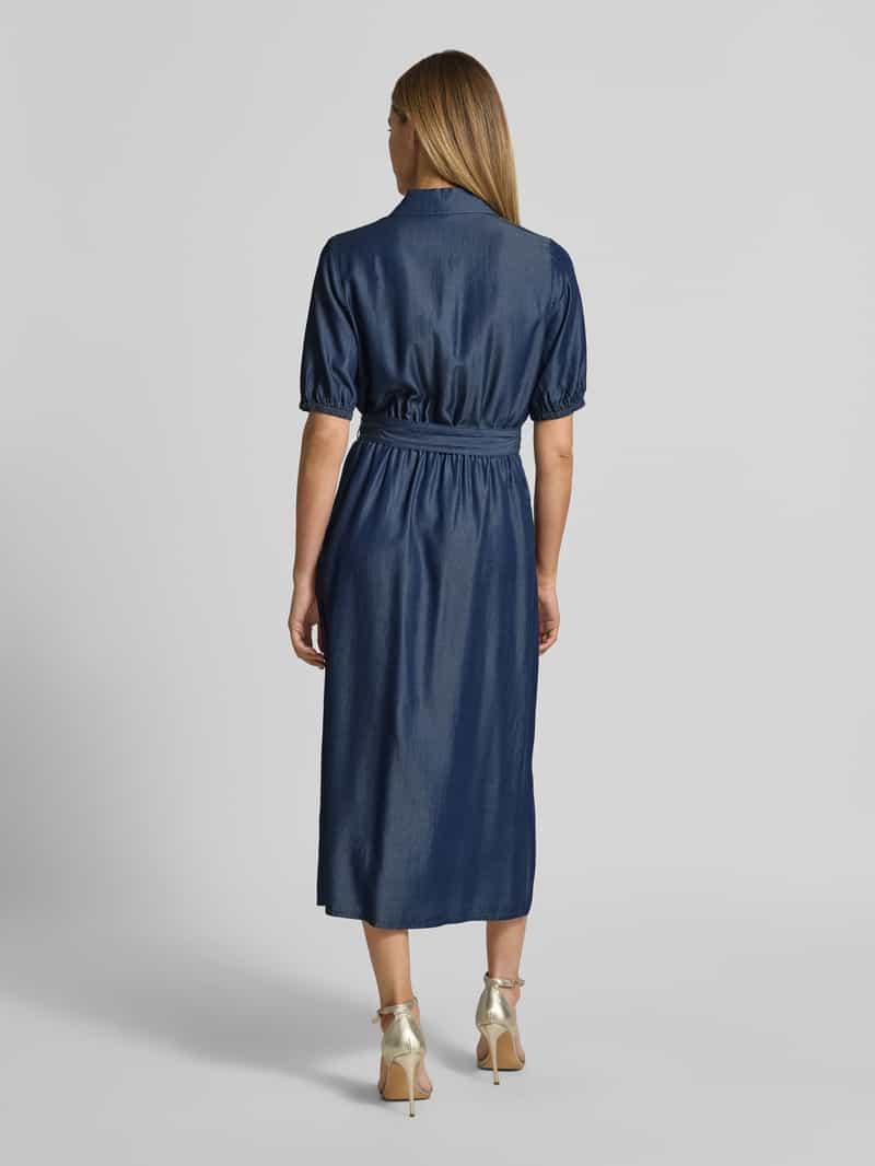 S.Oliver Getailleerde vrijetijdsjurk van puur lyocell jeansblauw, foto 2