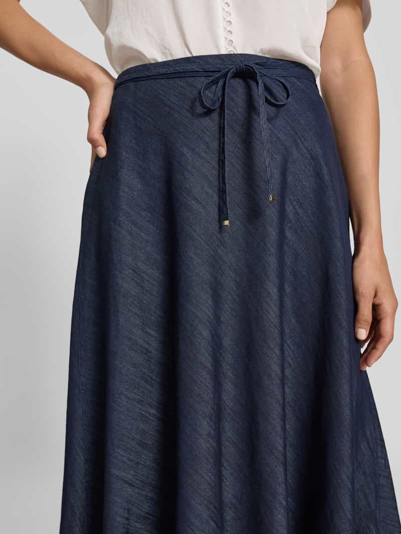 LUISA CERANO Midirok met franjes en strikceintuur