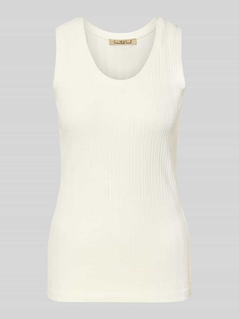 Top met bandjes en ronde hals, model 'Pointelle'