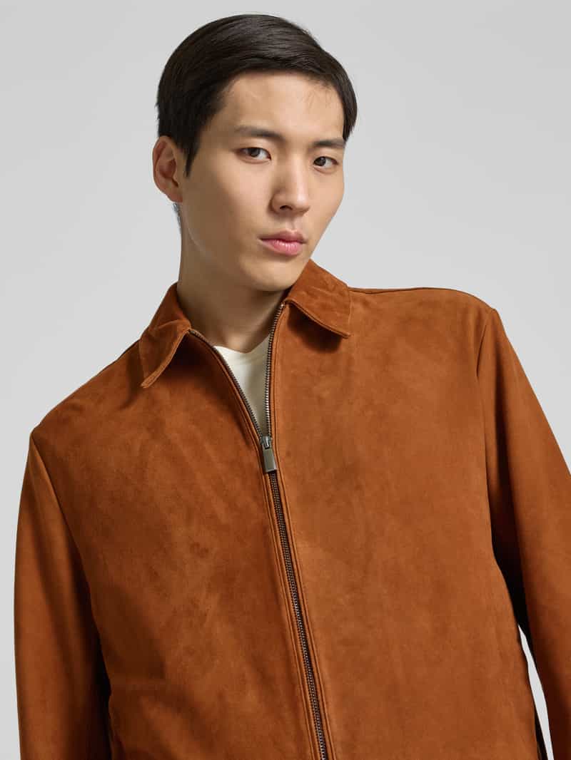 CK Calvin Klein Leren blouson met tweewegsritssluiting