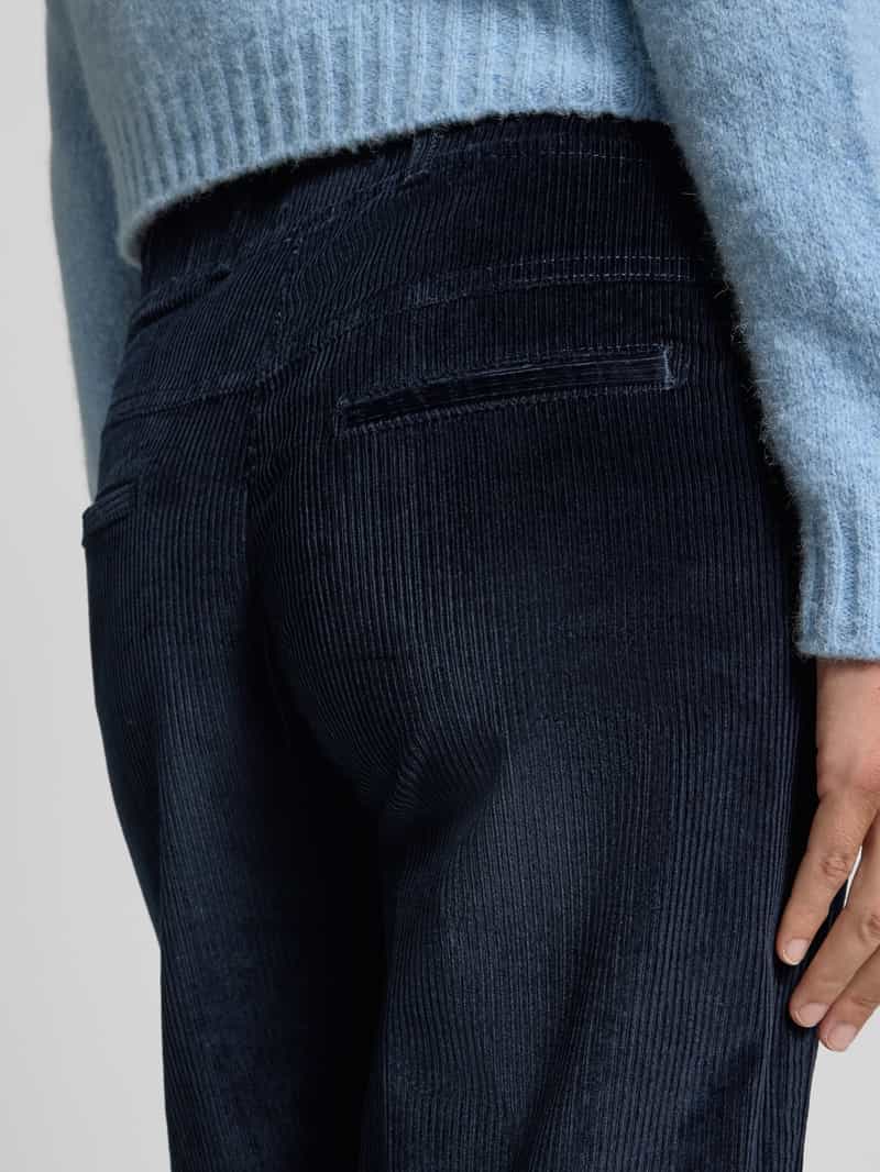 Raphaela By Brax Slim fit corduroy broek met elastische band model 'Pam Flared'
