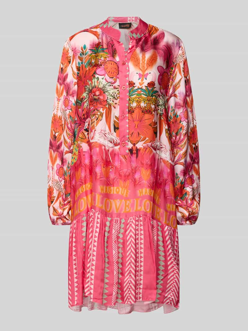 miss goodlife Knielange tuniekjurk van viscose met knoopsluiting