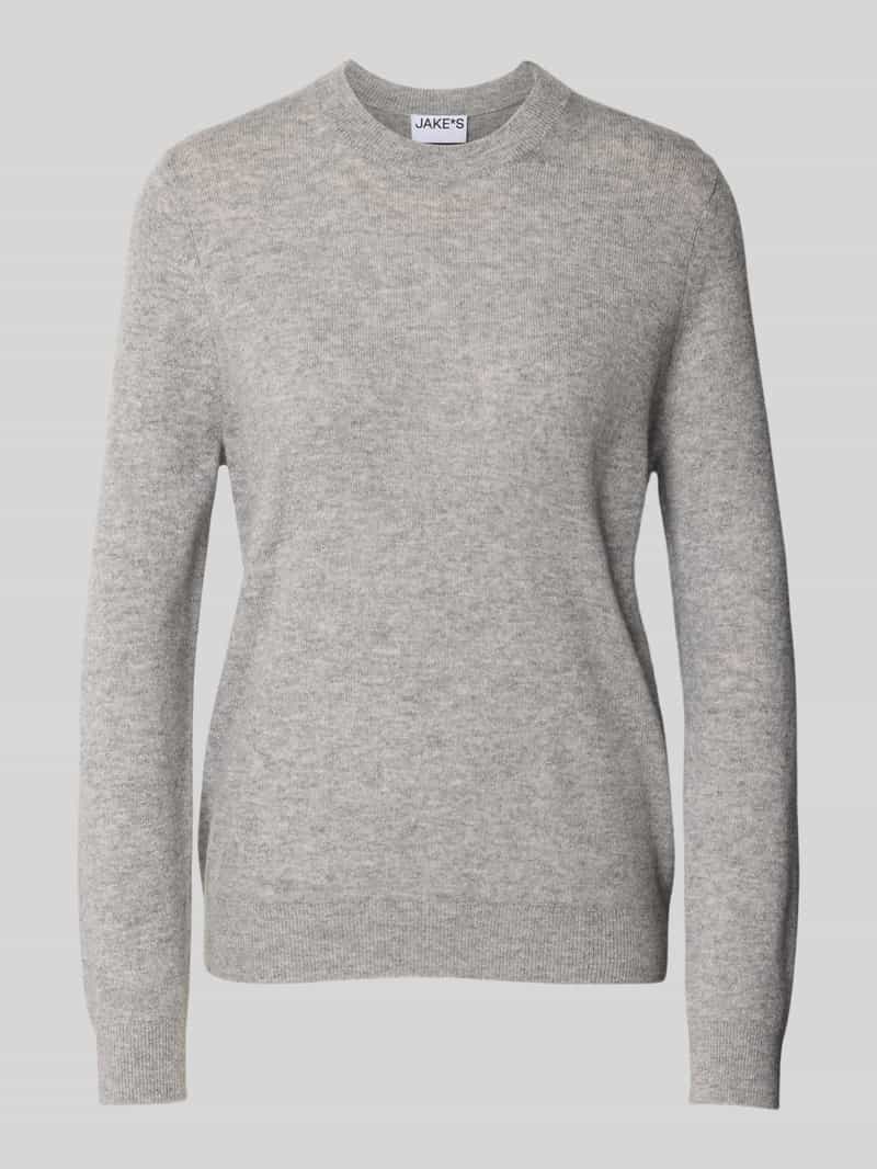 Jake*s Casual Gebreide pullover van kasjmier met ronde hals